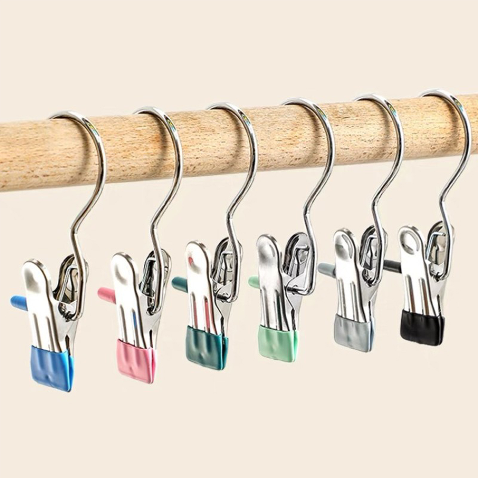 Multifunction Clothespins Laundry Clothes Pegs With Hook Pants Hanger Portable Hanging Clothes Clips Closet Clothes Organizer