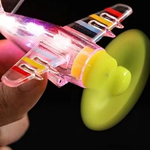 1Pc Wind Powered LED Airplane Ornament For Motorcycles Handlebar Car Rearview Mirror At Night Rotating LED Lights Decoration
