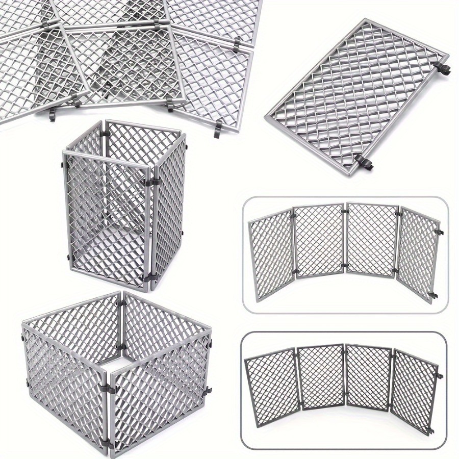 4pcs MOC DIY WW2 Base Barbed Wire Fence Mesh Isolation Net for City SWAT Building Blocks Model Bricks Set