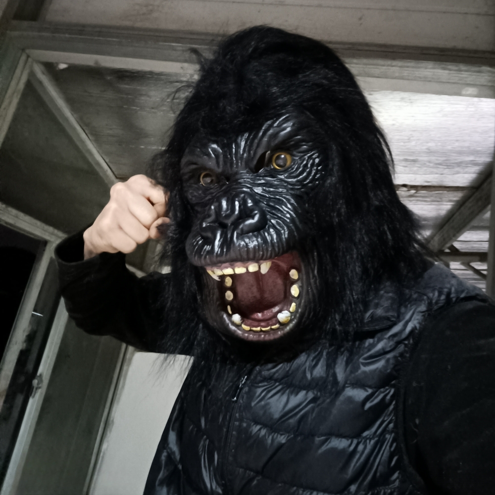Deluxe Chimp Mask With Hair Novelty Latex Full Head Masks For Halloween Fancy Dress Party Cosplay Monkey Animal Mask