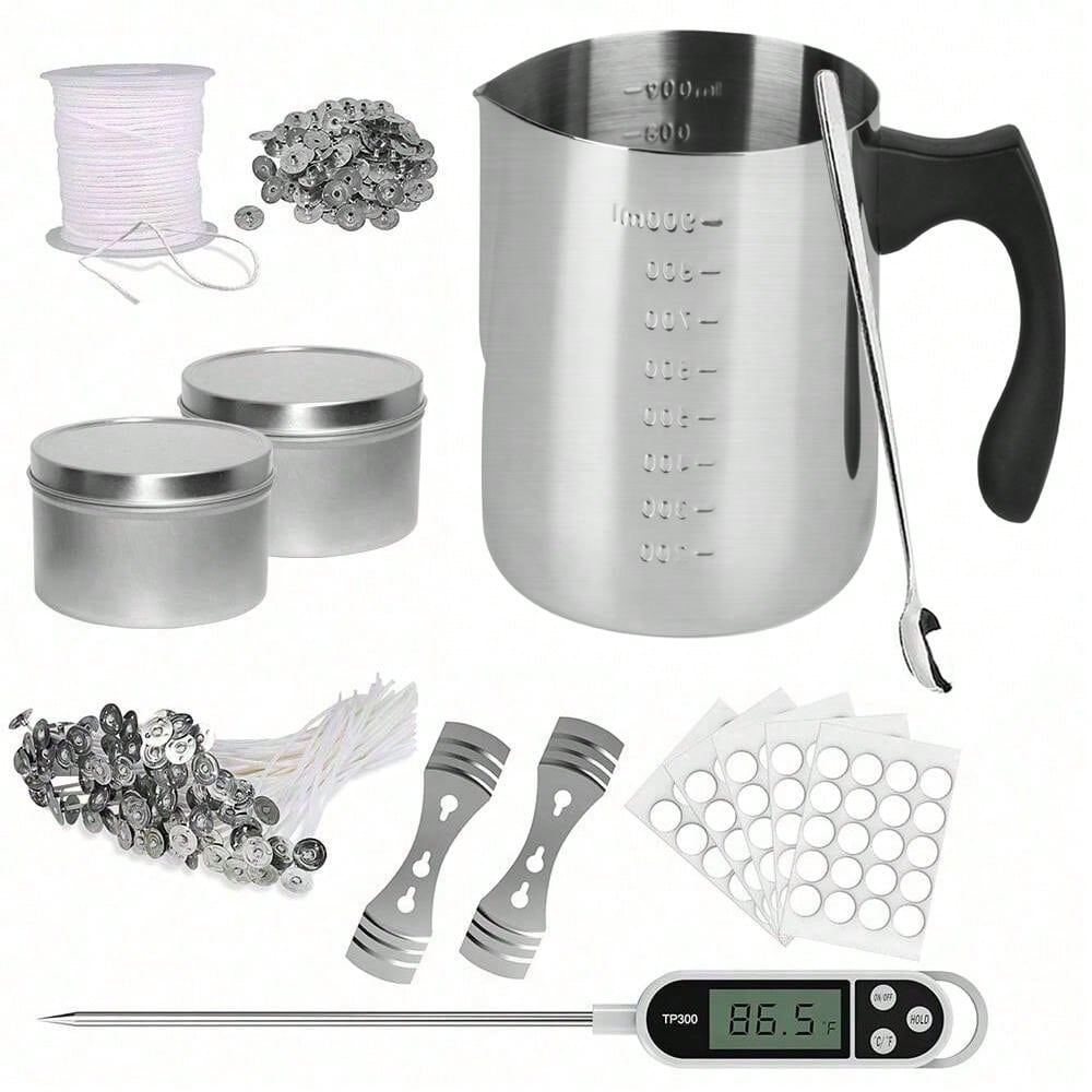Glintmos Candle Making Starter Kit, Including Candle Make Pouring Pot, Metal Tins, DIY Candle Making Tools for Beginner