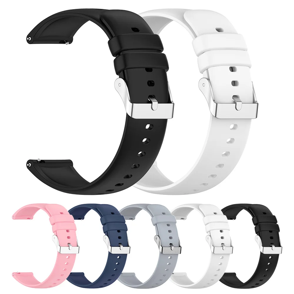 16mm 18mm 20mm 22mm Smart Watch Bands, Replacement Adjustable Straps for Silicone Strap Wristband Accessory