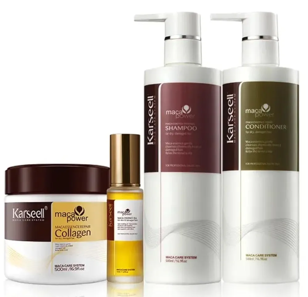 Karseell Ultimate Hair Repair Set - Shampoo, Conditioner, Maca‑Collagen Mask & Argan Oil (52.4 fl oz Multipack)