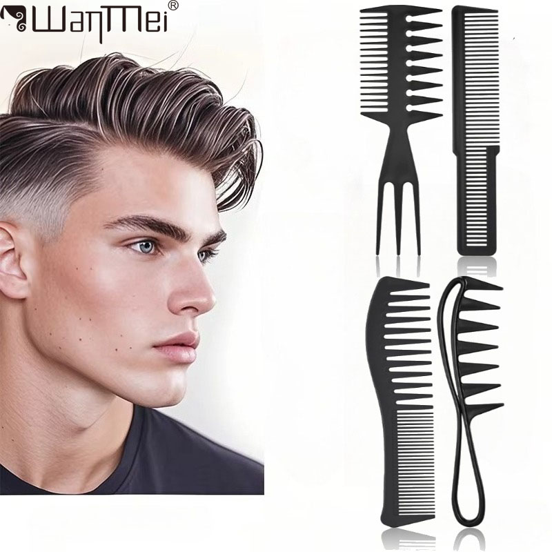WANMEI 2/3/4pcs Wide Tooth Curl Comb Detangling Comb Texture Comb For Curly Wet Wavy Thick Hair Salon Barber Hairstyle Tool