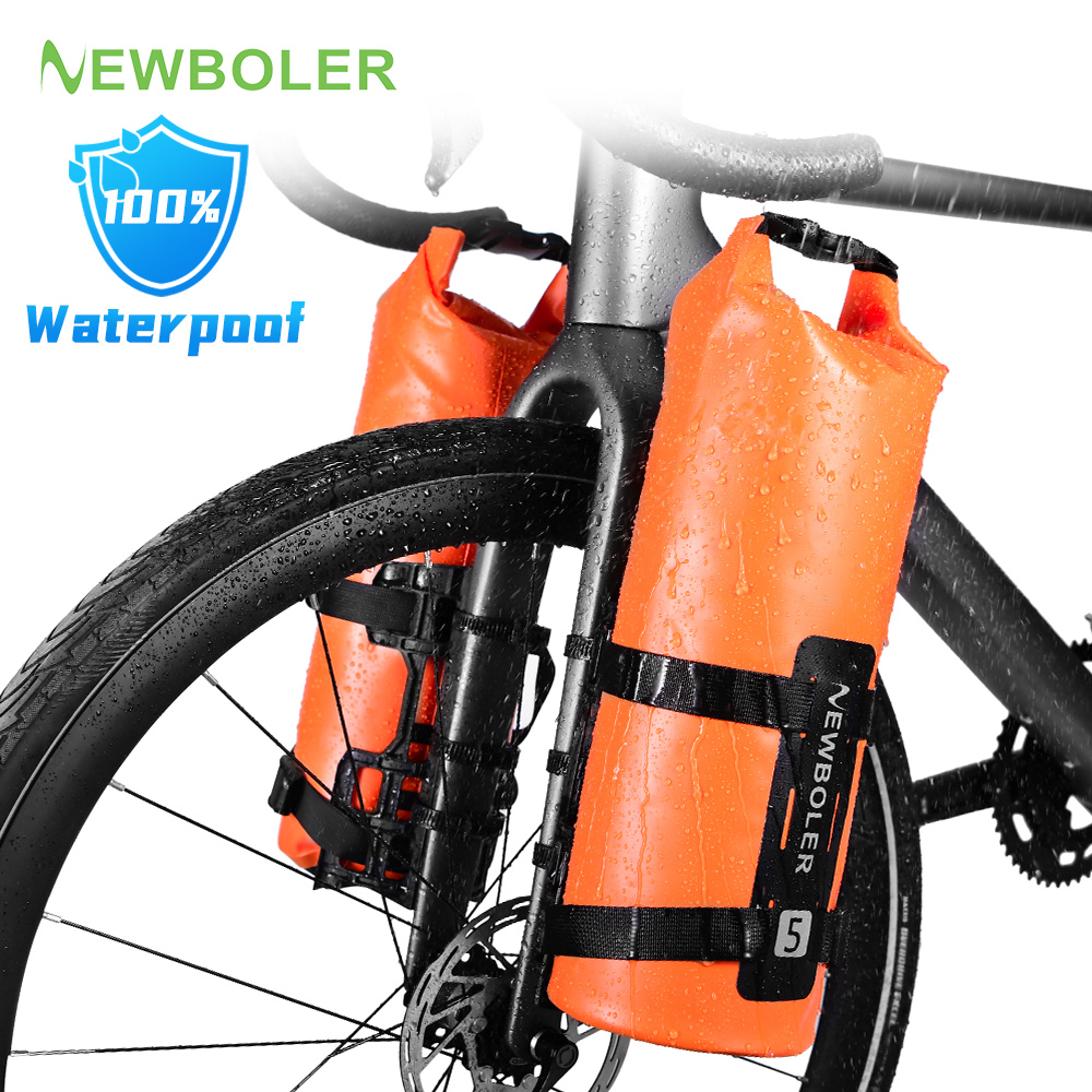 NEWBOLER Portable Waterproof Bicycle Fork Bag 5L Portable Bike Bag Electric Scooter Bag Bicycle Front Bag Bike Fork Bag