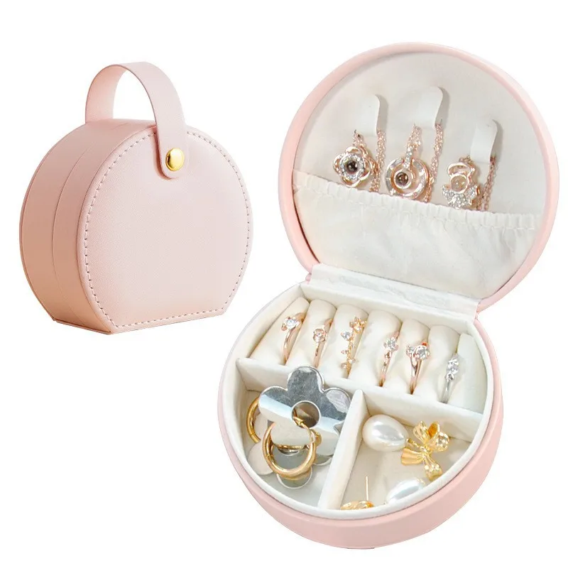 Portable Semicircular Jewelry Storage Box Personalized Bridesmaid For Earrings Rings Necklaces Mini Jewelry Organizer Trave