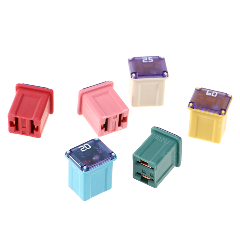 1Pc 27*12*10mm Mini Square Fuse 32V 20A 25A 30A 40A 50A60A Automotive Car Fuse With Plastic Box