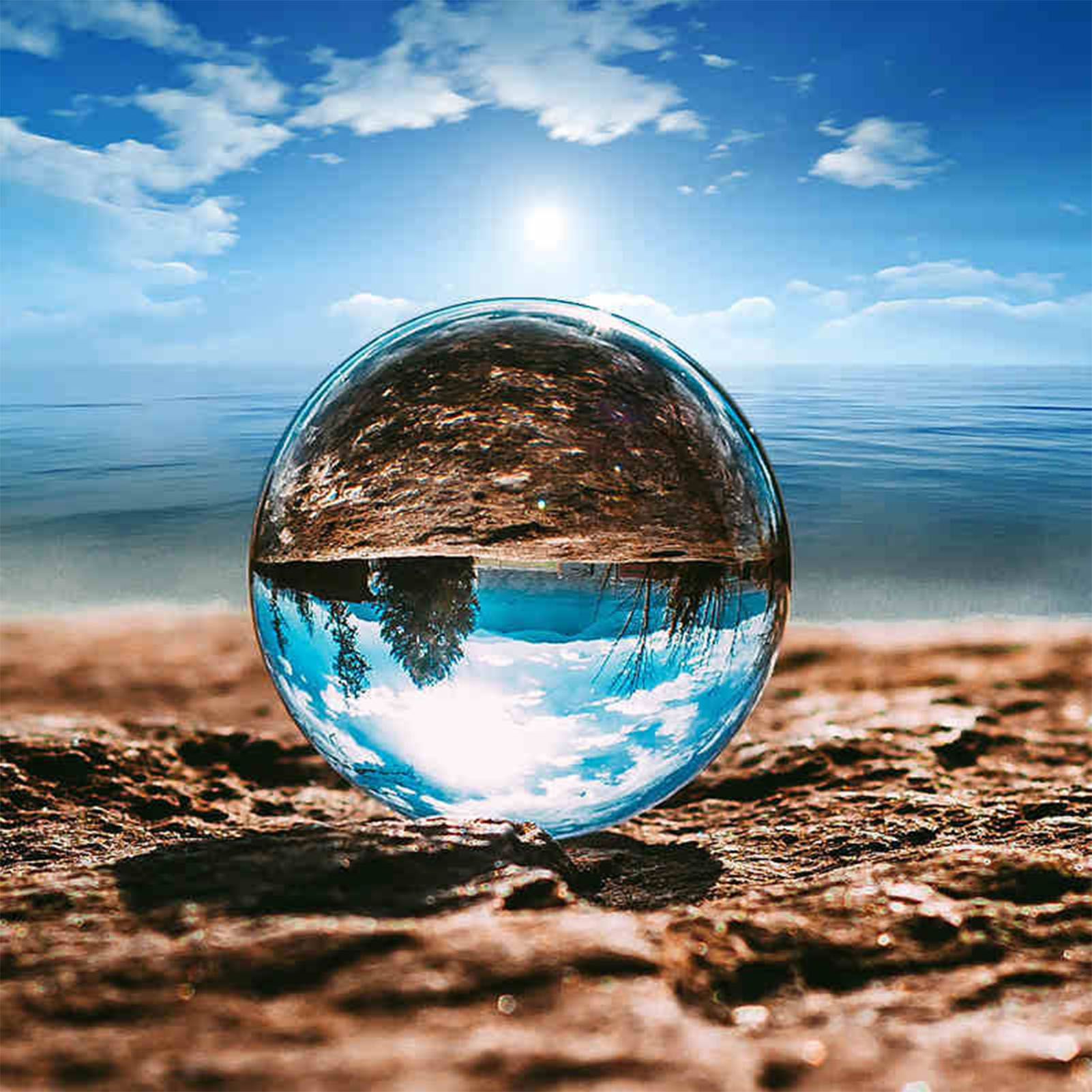 Clear Glass Crystal Ball Deck Decor Photography Crystal Ball Decorative Ball for Friend Family Neighbors