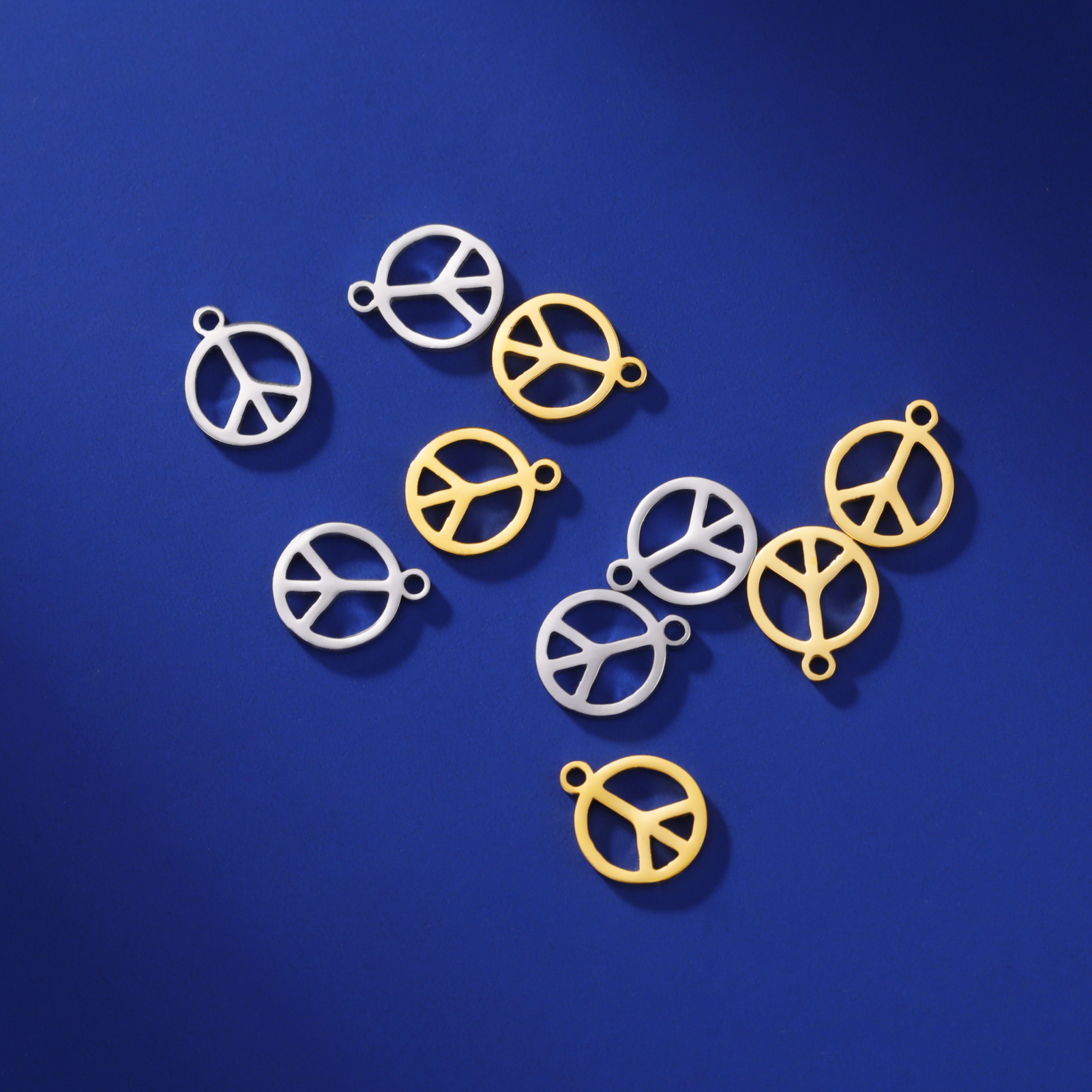Lemegeton 5pcs Mini Hollow Football Peace Sign Tree Stainless Steel Charms Celtic Knot Pendant DIY Charm Jewelry Accessories pen gpt