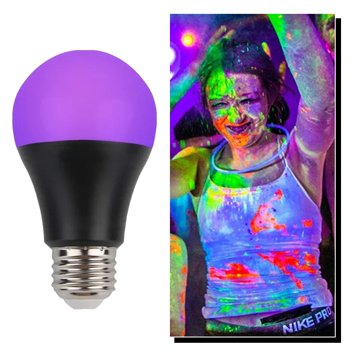 A19 E27 Black Light Led Bulb 9W Globe White-shell Atmosphere Angle 400NM Fluorescent 110v/220v Decoration In Purple UV Lamp
