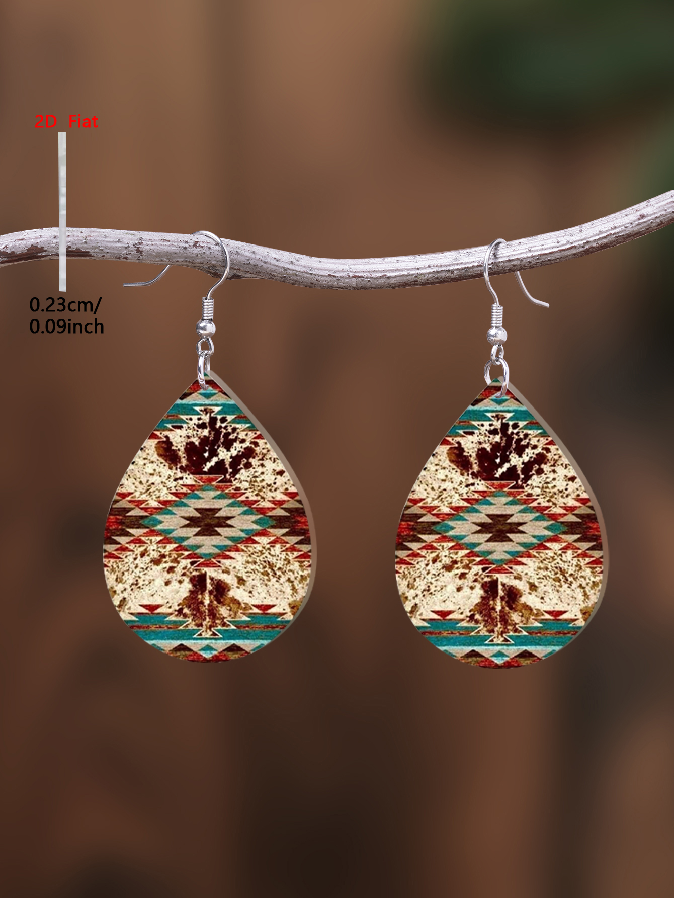 1 Pair of 2D Flat-1Pair Retro Textured Pattern Acrylic Pendant Long Earrings, Elegant and Simple Style Jewelry Earrings for Women Suitable for Daily Wear and Vacation Wear