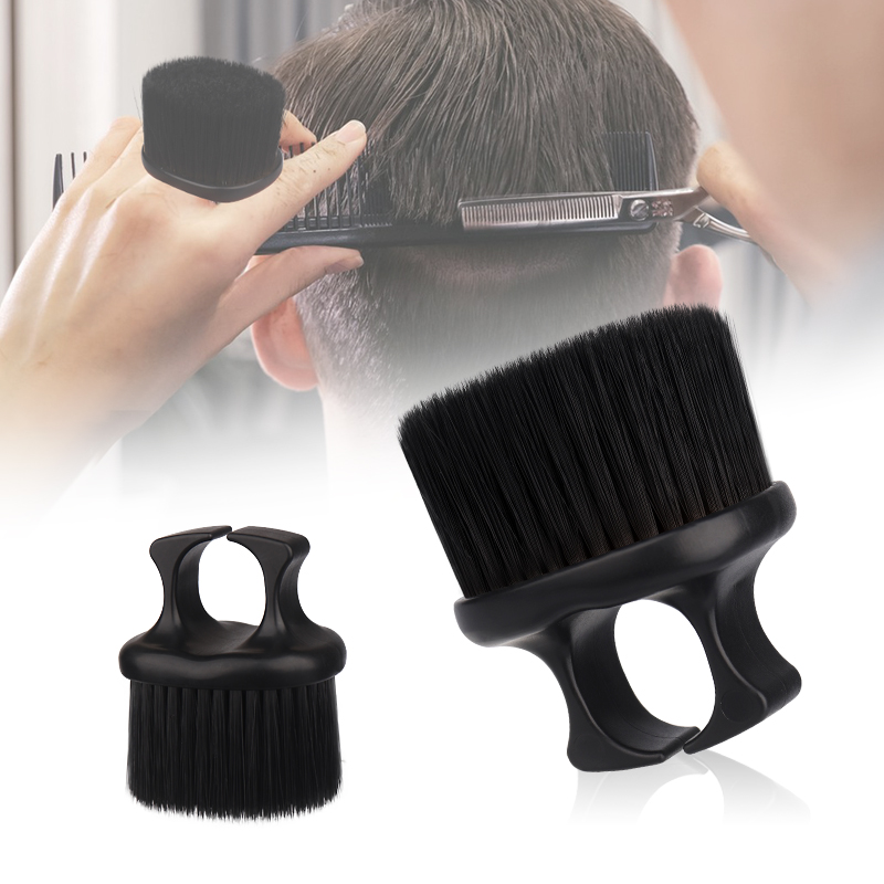 Hair salon professional hairdressing hair sweeping brush soft hair nylon finger ring brush Portable beard brush cleaning comb