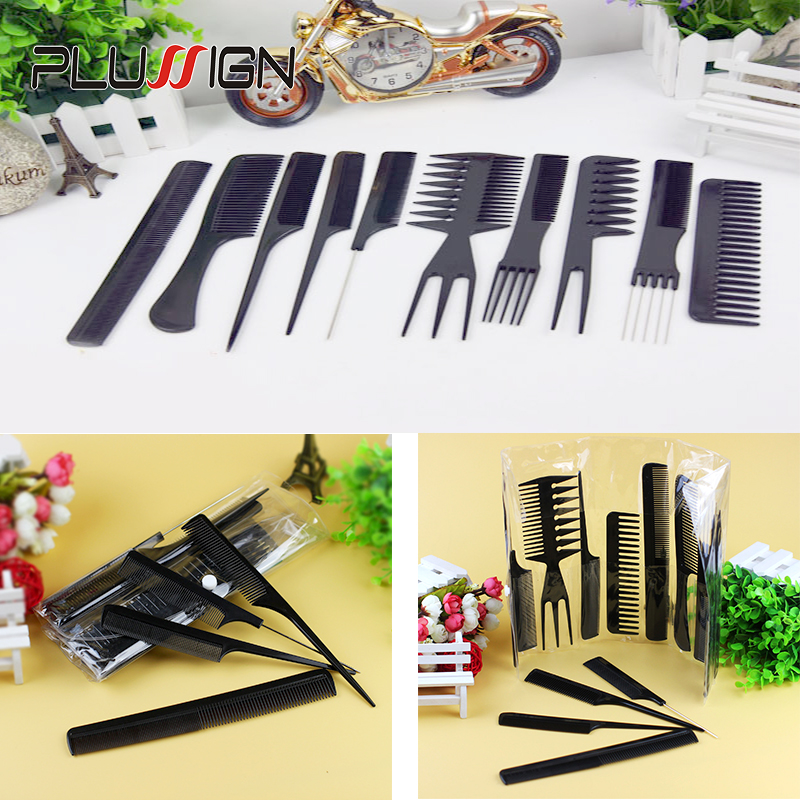 Women Men Hair Brushes Set Anti-Static Hairdressing Combs Curly Hair Washing Brush Heat Resistance Fine Tooth Tail Comb 10Pcs