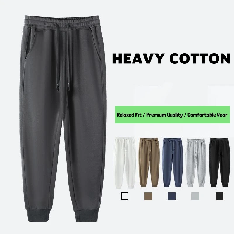 2026 Men Spring Autumn High Quality Cotton Sweatpants Casual Drawstring Pockets Trousers Oversize Sweatpants Joggers For Unisex
