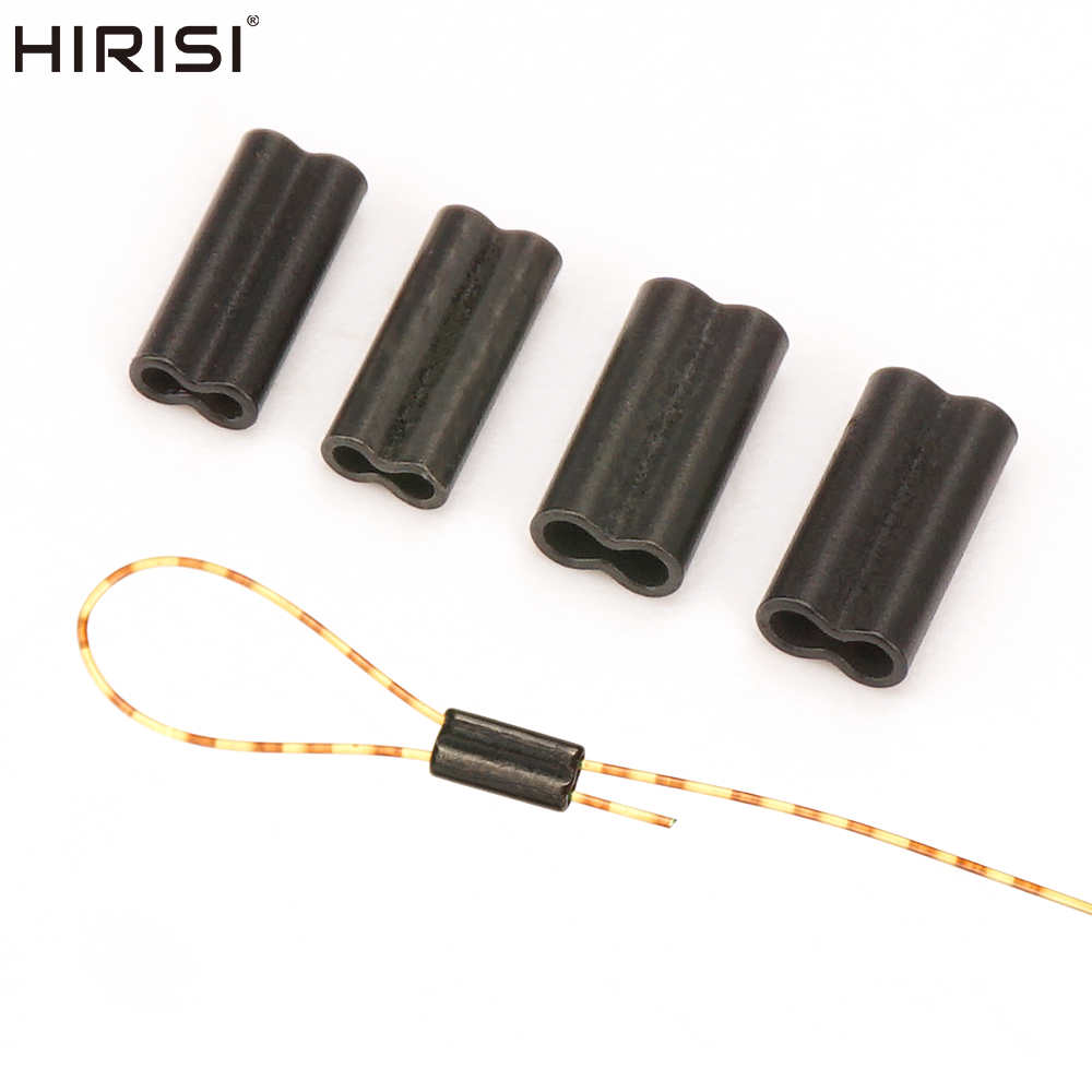 Hirisi 50pcs Double Copper Fishing Tube Fishing Wire Pipe ​Crimping Sleeves Connector Fishing Accessories AG161