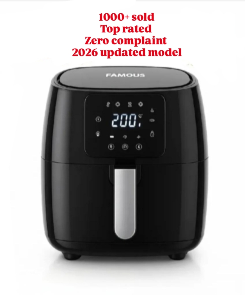 Famous Digital Air fryer 5 Ltrs Larger Size Top Rated (Silicone spatula, Glove and brush included)