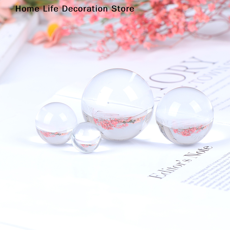 【TG】1Pc High Quality 20-50mm Clear Artificial Crystal Round Ball Quartz Healing Sphere Photography Props Home Decor