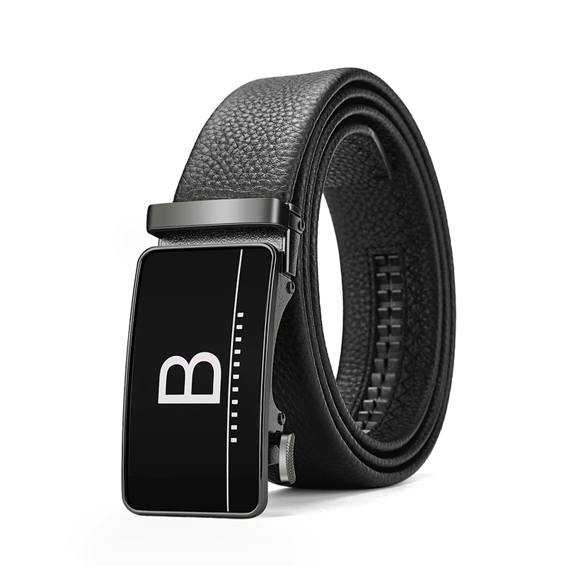 High quality designer belt with letter automatic buckle belt, 3.5cm wide genuine leather, fashionable , casual boys'