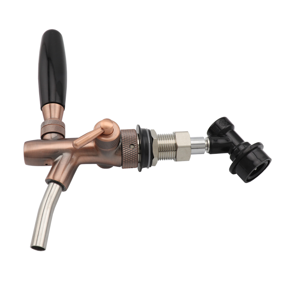 Adjustable Draft Tap With Liquid Ball Lock Disconnect Chrome Plating Flow Control Faucet Homebrew Kegerator
