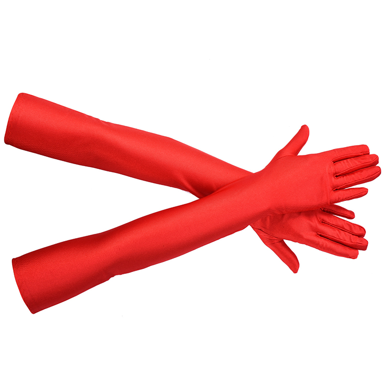 （Summer6）1 Pair High Elastic Spandex Sun Protection Gloves Party Nightclub Wedding Performance Black Gloves