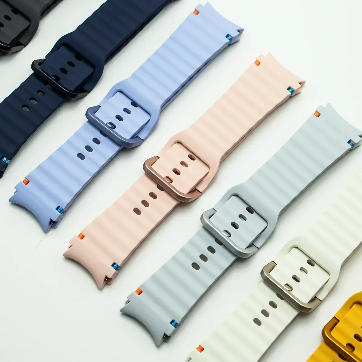 Official 1:1 Silicone Strap for Watch 7 6 5 4 44mm 40mm 5Pro 45mm Band Watch 6 4Classic 43mm 47mm Bracelet