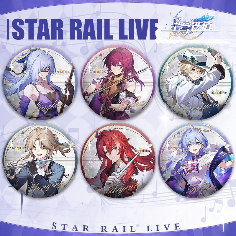 58MM Honkai Star Rail Anime Badge Pin Single Character Brooch Button Cosplay Accessories Backpack Clothes Decoration Fans