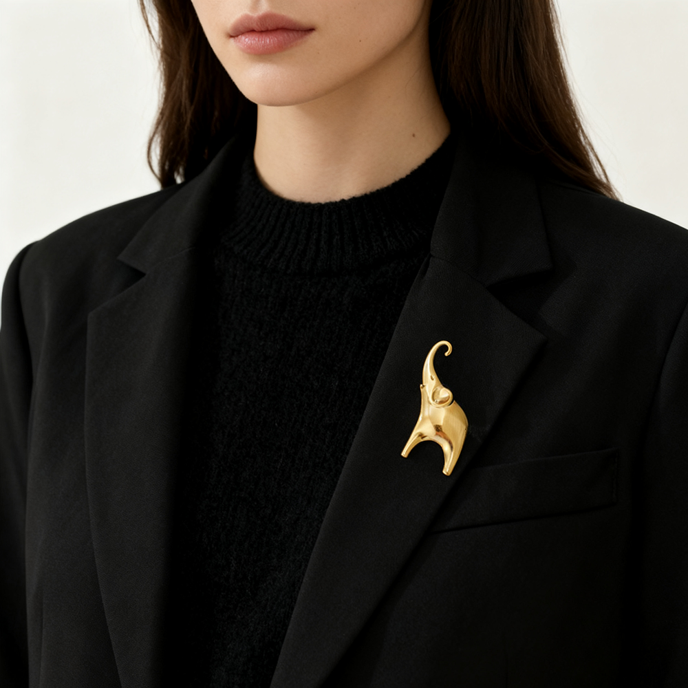 Skyrim Large Elephant Pin Brooch For Women Men Fashion Stainless Steel Animal Jewelry Suit Shirt Clothing Accessories 2025 New