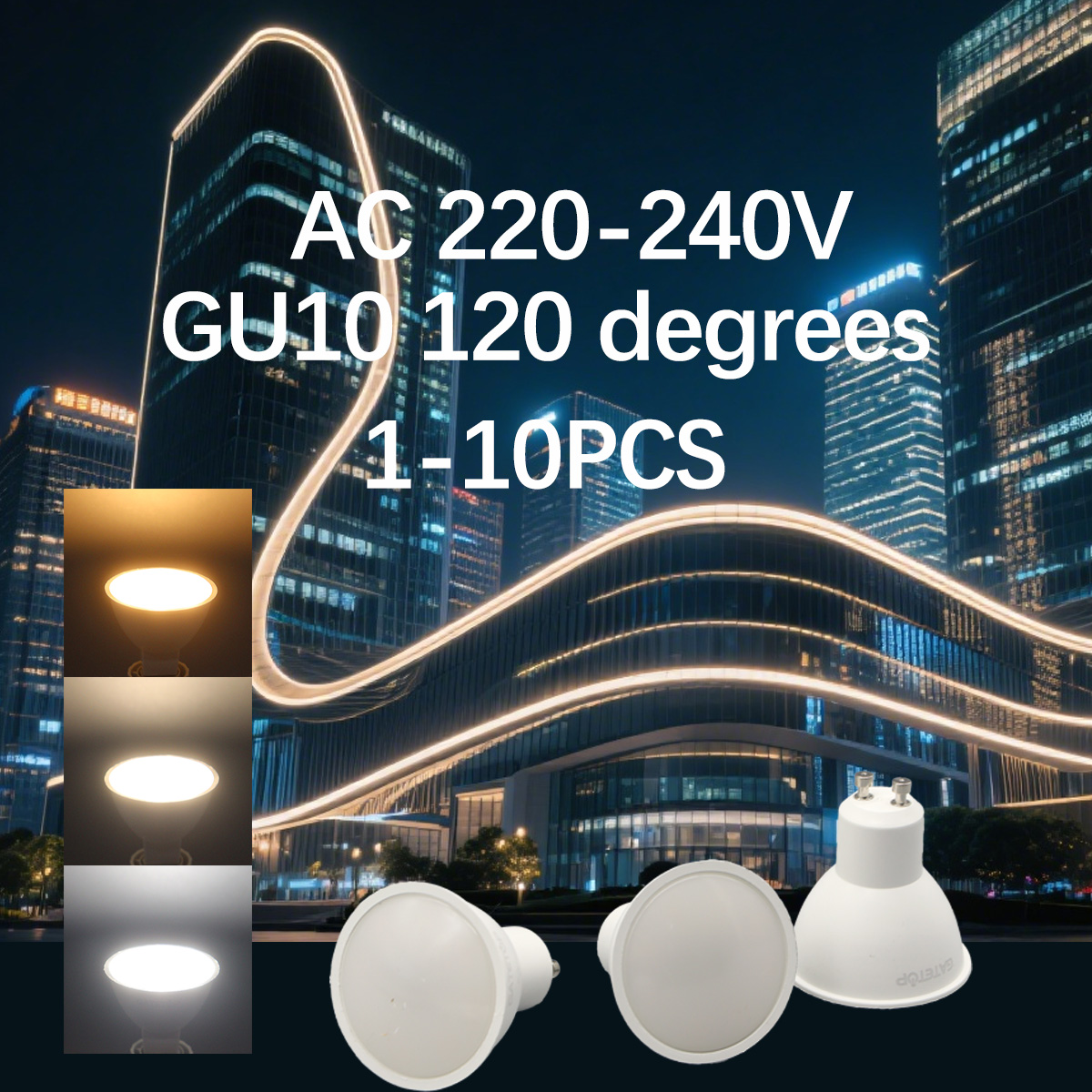 1-10PCS Hight CRI GU10 Spotlight Bulb 3W 5W 7W 8W 9W 80LM/W No flicker CE RHOS Lamps 220V 240V Replace halogen lamp