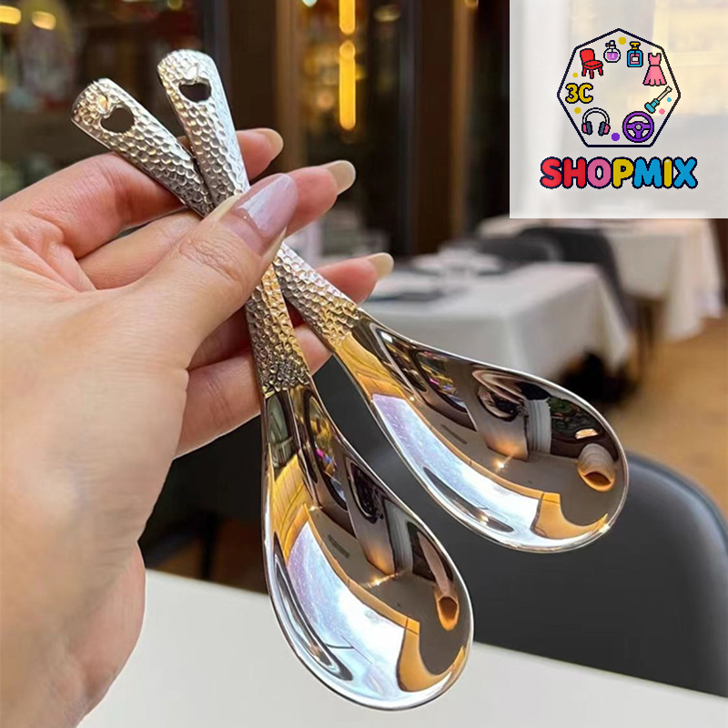 Stainless Steel Spoon Deepening Large Capacity Spoon Silver Mirror Polished Cutlery Dinnerware Soup Family Kitchen Tableware pen gpt