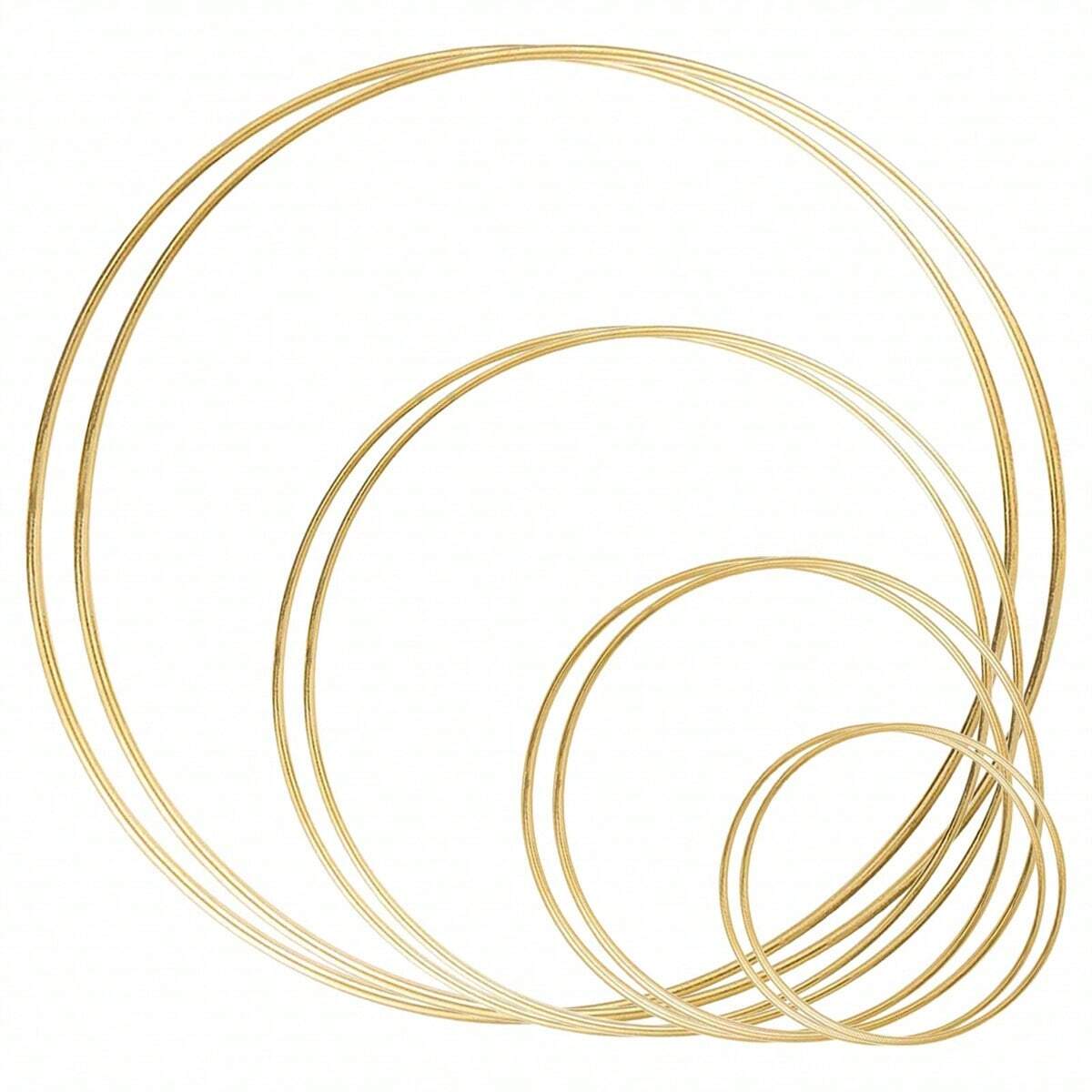 1pc/5pcs /10pcs 2 Sizes Wreath Gold Hoop Rings For DIY Floral Wedding Decorations,Dream CatcherAnd Wall Hanging Crafts