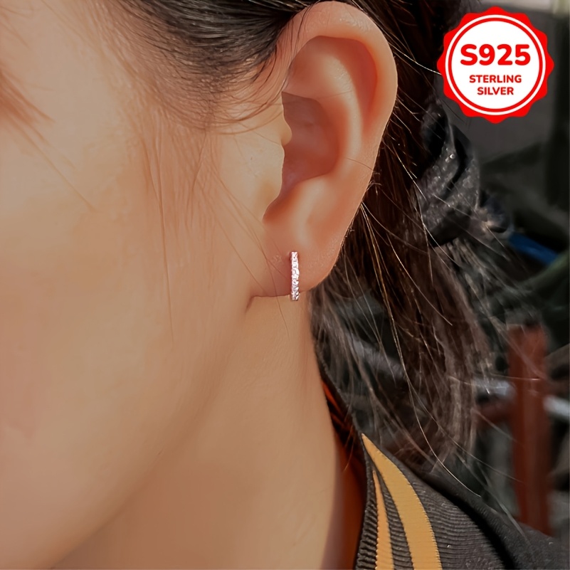925 Sterling Silver Cute Hoop Earrings 1.54-2.54g per Pair Perfect Valentine's Day for Women Daily Wear