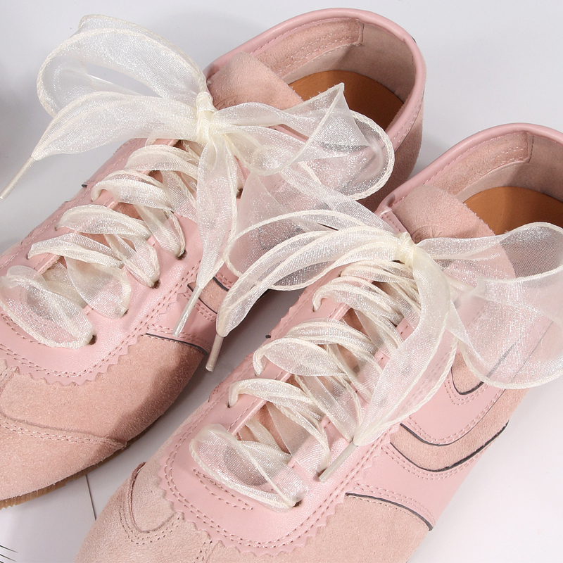 1Pair New 4cm Wide Quality Shoelace Fashion Snow Yarn Shoelaces Women's Shoes Wavy Shoelace 100/120/140cm
