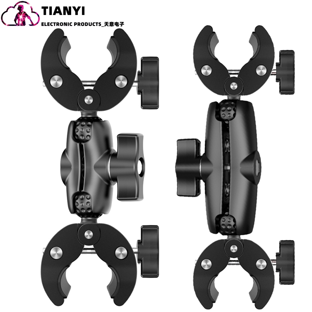 Sports camera, motorcycle riding, double headed clamp, ball head, strong clamp, bicycle riding, plastic fixture
