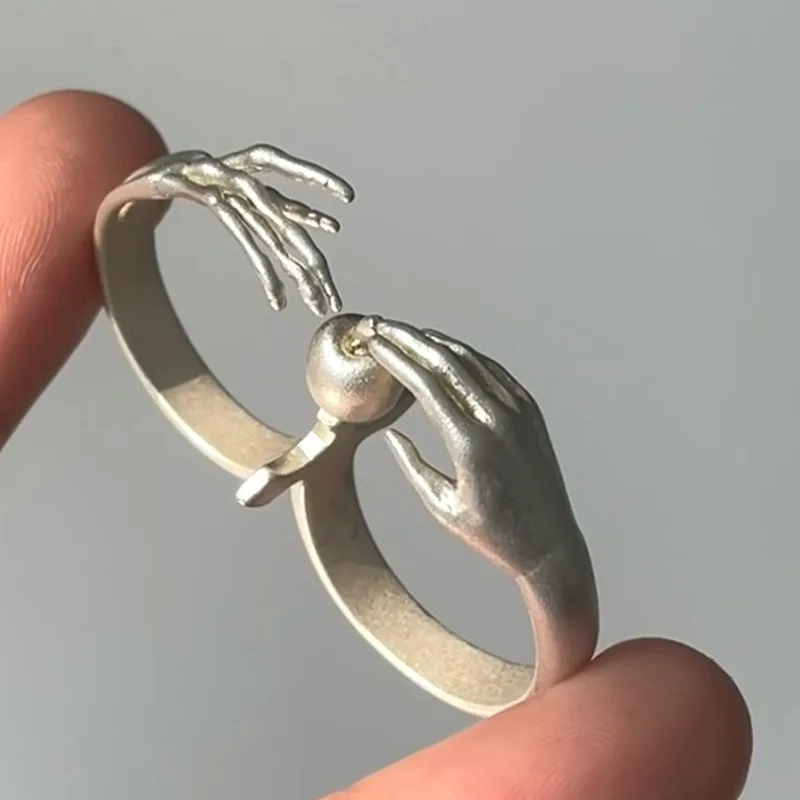 Versatile Fun Cute Two Finger Exquisite Elegant Fashionable Trendy Ring Small Multi Functional Simple Retro Ring Jewelry