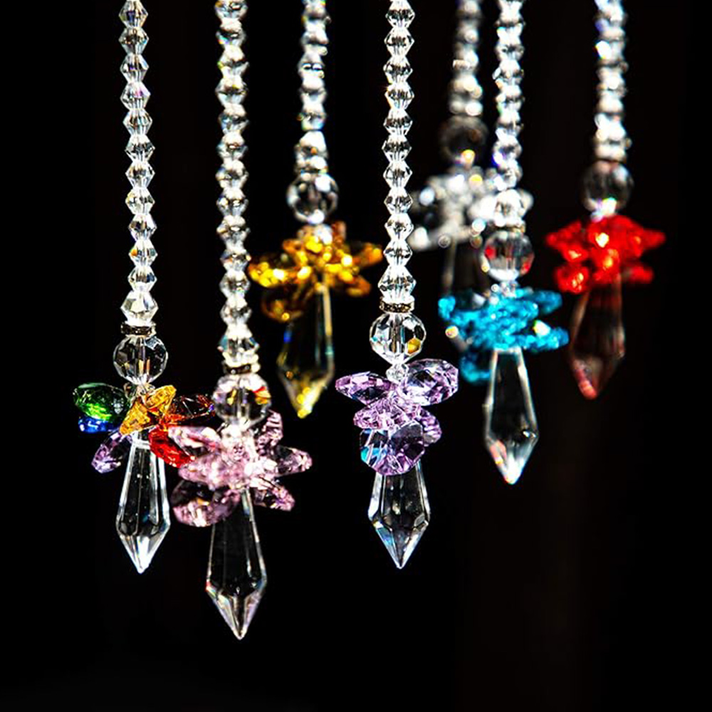 7pcs Rainbow Guardian Angel Crystal Sun Catcher can be used as home/car decoration, porch decoration and hanging crystal glass o