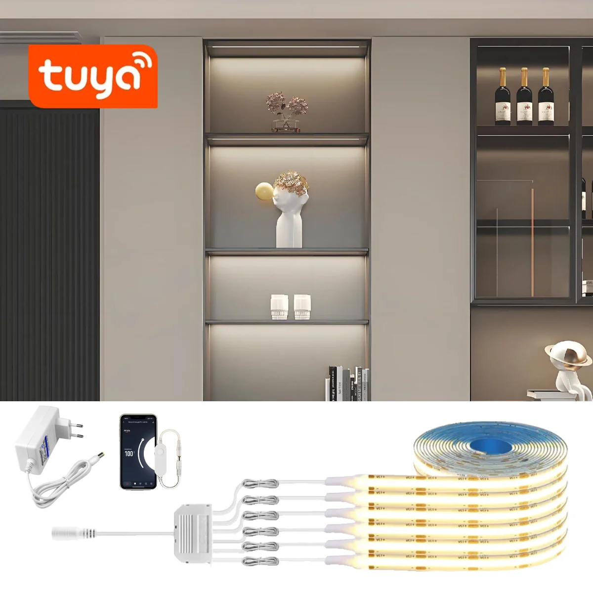 TUYA Smart COB LED Group Lighting Set 2/4/6PCS Work With Alexa Echo Plus Assistant APP Voice Control For Cabinet Showcase lightify