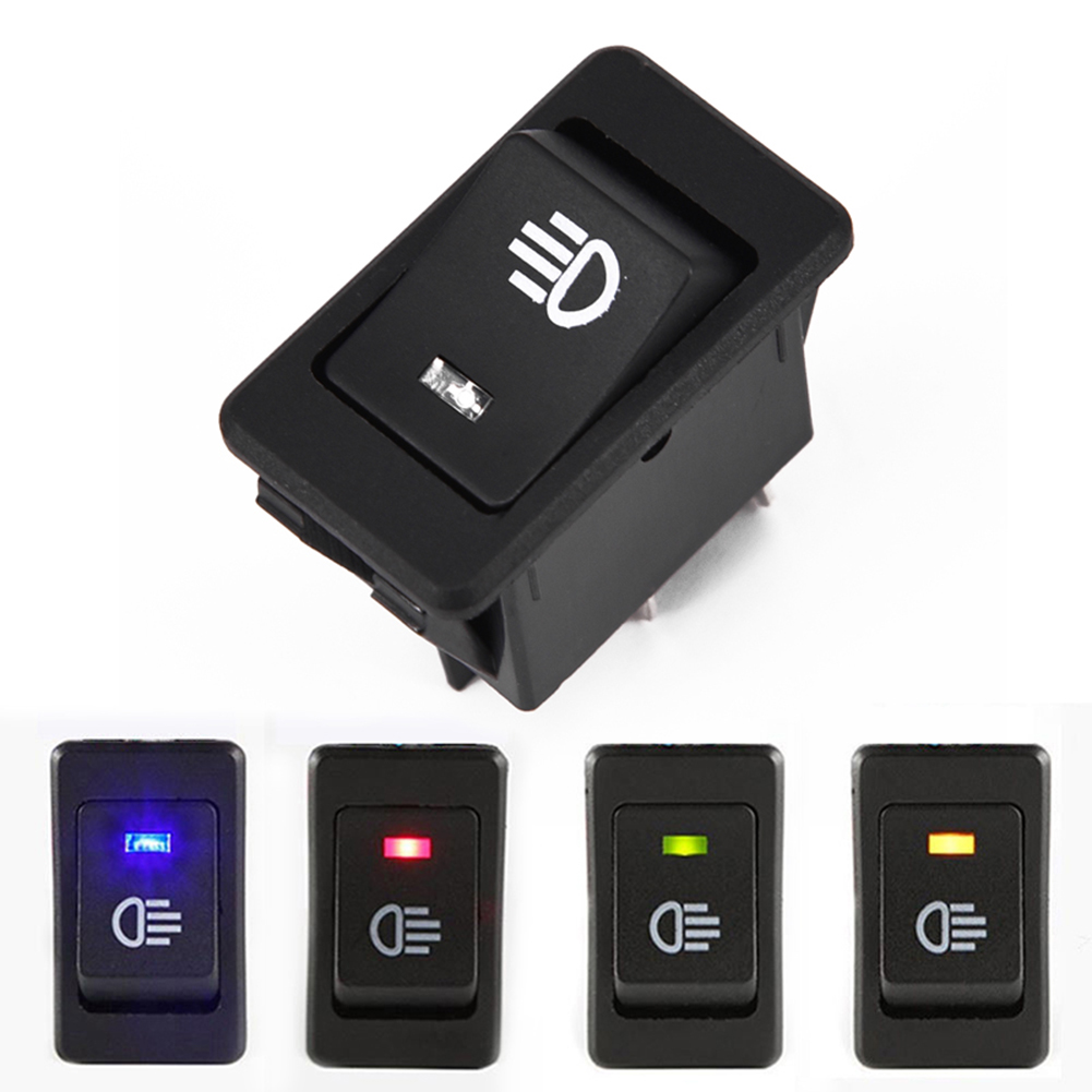 1pc ASW-17D Rocker Switch ON-OFF 2-Position 4-Pin LED 12V 35A Fog Lamp Work Light Car Modification Fog Light Switch