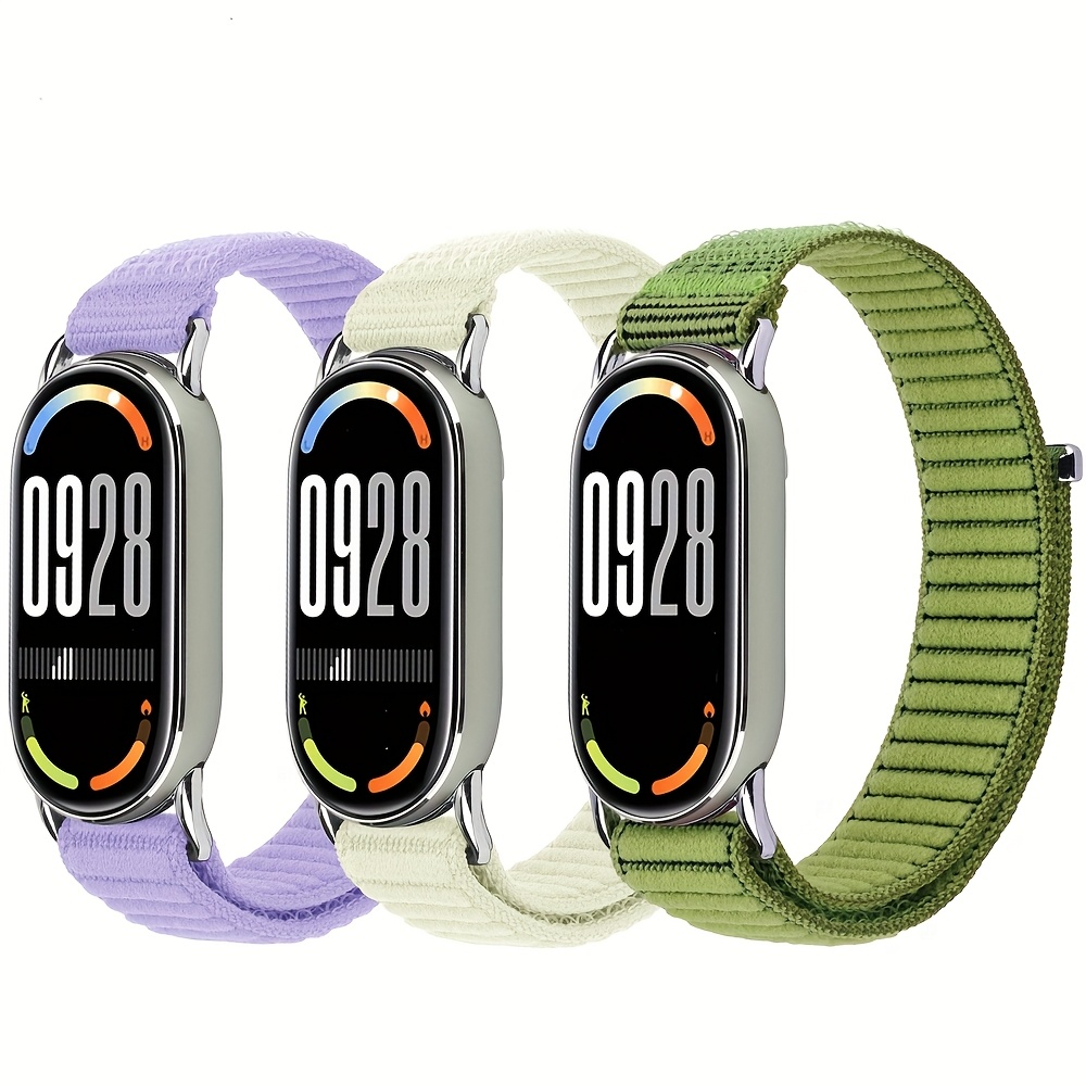 Nylon Loop Strap for Fit 3, Breathable Sport Wristband with Metal Connector, Replacement Watch Band for Men Women