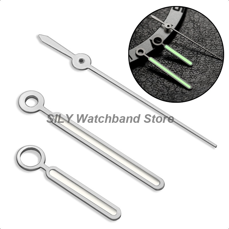 Watch Hands NH35 Watch Accessories Hand for Seiko NH35 NH36 NH38 NH70 NH71 4R/7S Movement Watch Needle Hands Green Lume Silver