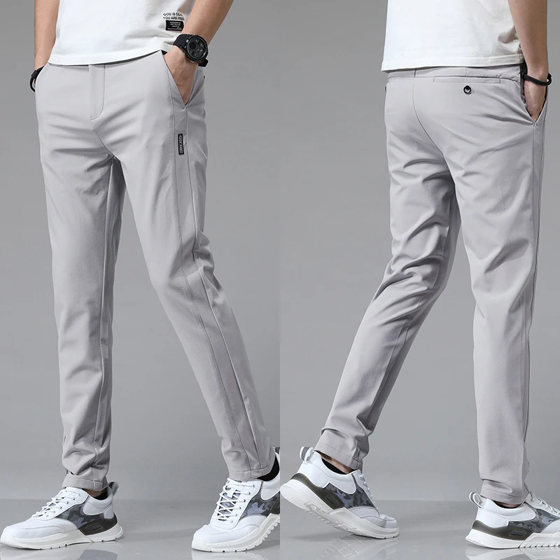 2026 Men Summer Thin Pants Casual High Quality Business Classic Fashion Stretch Slim Formal Straight Ankle Trousers
