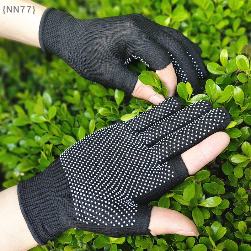 【NN77-M3】Nylon Non-slip Gloves Men Women Outdoor Riding Sport Fitness Breathable Non-slip Sunscreen Half Finger Gloves
