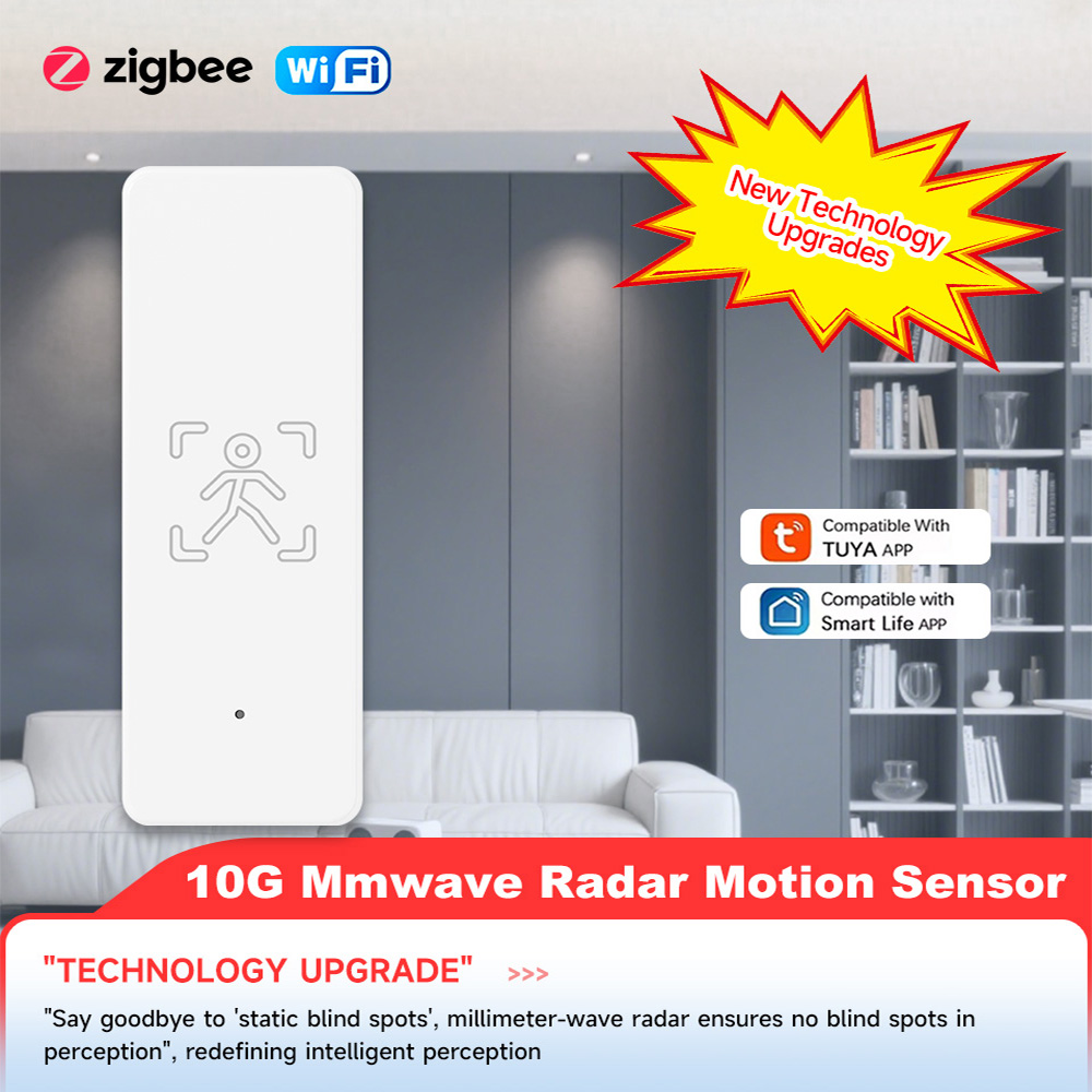 IHSENO Tuya WiFi Human Presence Sensor ZigBee Motion Sensor 24G Radar Detection Smart Home APP Remote Control Security Protect