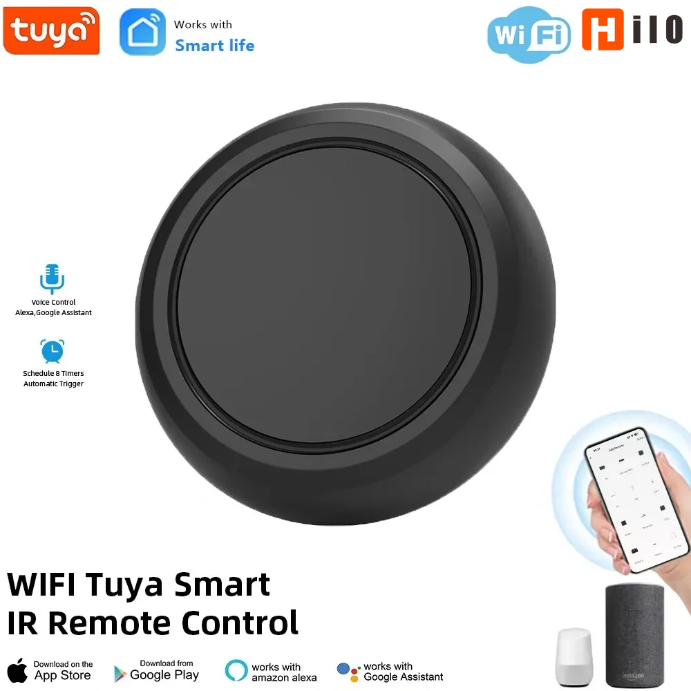 Hilo Tuya WiFi Smart IR Remote Controller Smart Home Universal Infrared Remote Blaster One for All Control AC TV DVD CD AUD SAT