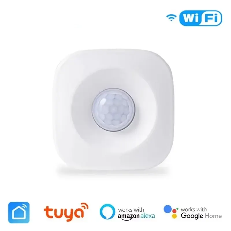Tuya WiFi PIR Motion Sensor Wireless Smart Home Automation with Real-time App Notifications Compatible with Alexa