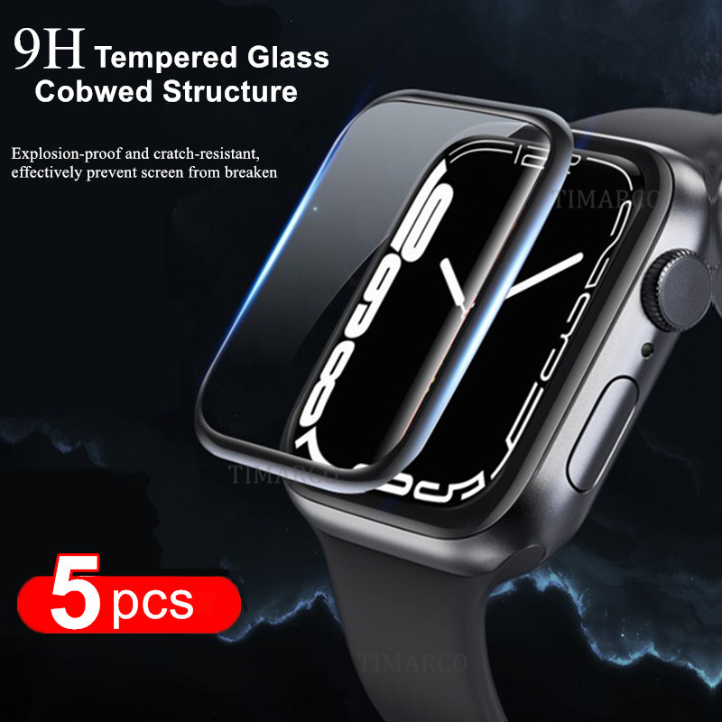Screen Protector For Watch 45MM 44MM 41MM 38MM 40MM 42MM Full Tempered Film for iWatch Series 8 7 6 SE 5 4 3 Not Glass