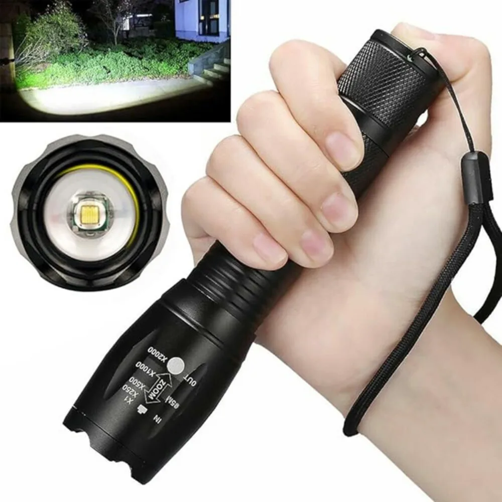 Flashlight Ultra Bright T6 Camping Light 5 Switch Mode Waterproof Zoomable Bicycle Light
