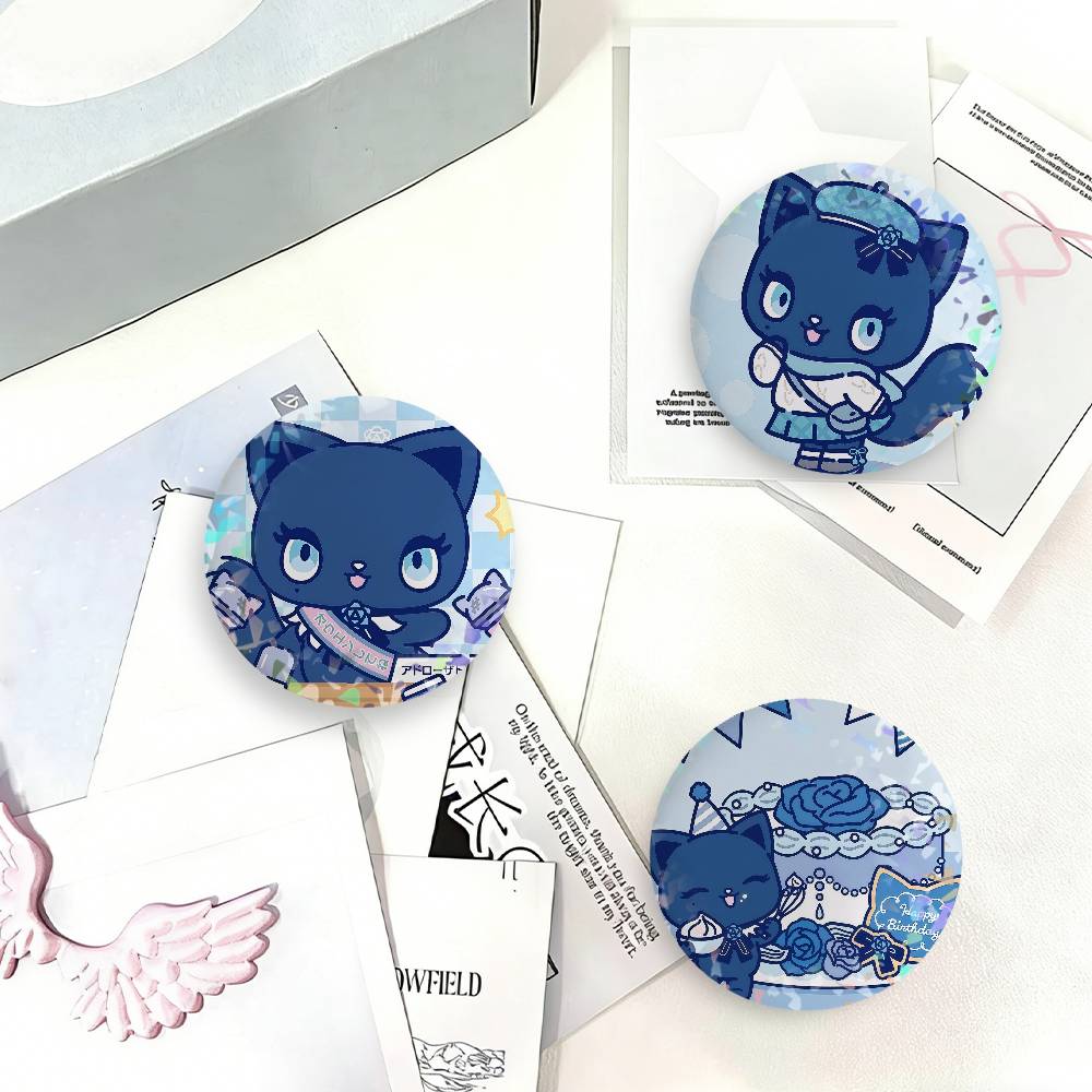 Cartoon Cute A-Adorozatorumary Laser Badge Creative Brooches Backpack Accessories Make Great For Friends Children