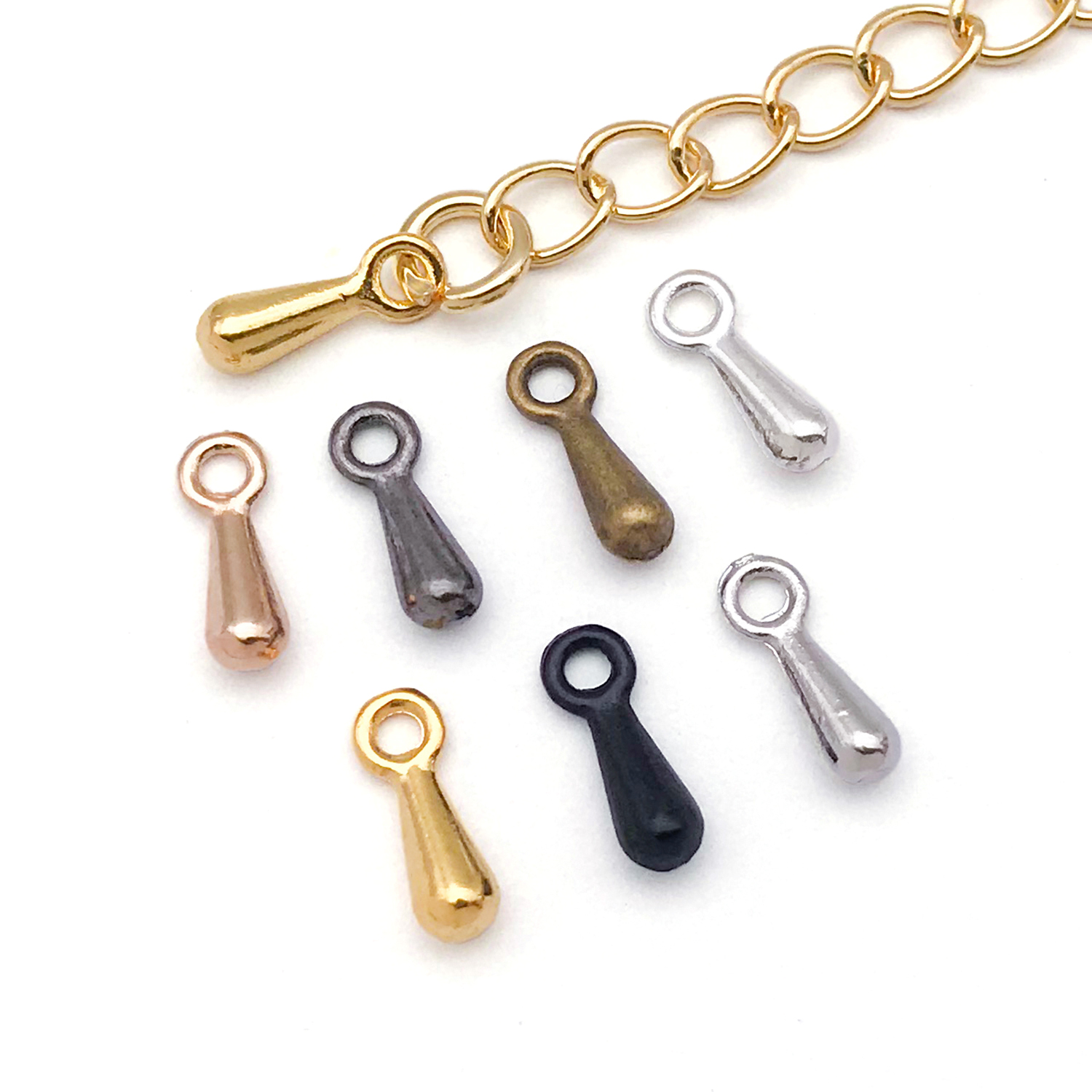100pcs Water Droplets Cord Charms End Beads Connector Chain Extension Tail Pendants Bracelet Necklace Jewelry Making Accessories pen gpt