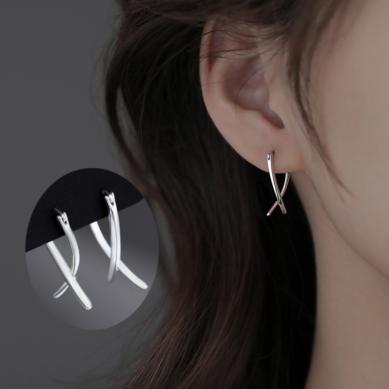 New Fashion Silver Needle Simple Zircon Stud Earrings For Women Unique Cute Hypoallergenic Earring Piercing Trendy Jewelry