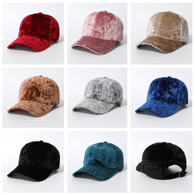 Autumn and Winter New Korean Style Fashion Baseball Cap Solid Color Simple Velvet Soft Hip-Hop Hat Couple Style Hat